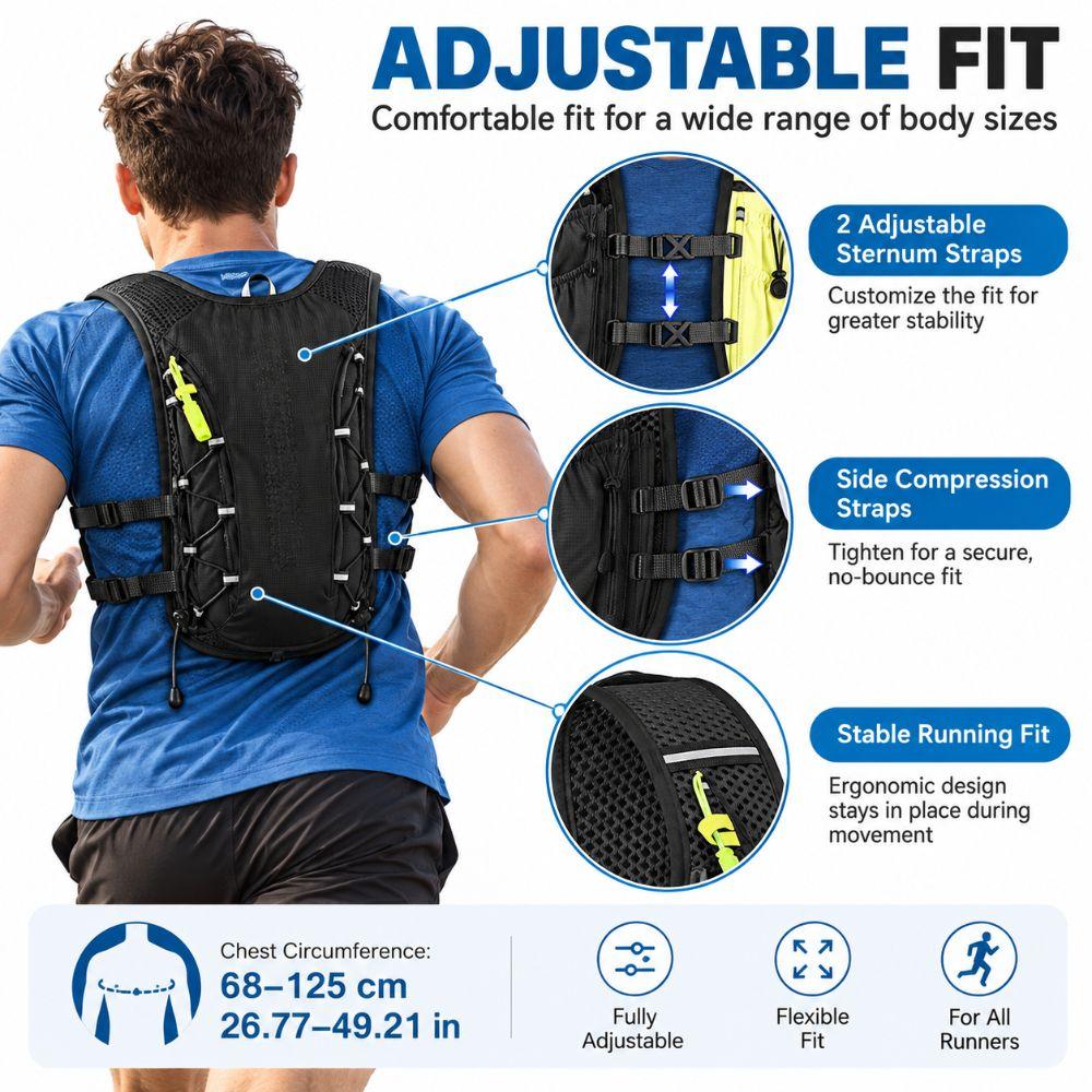 Lightweight Running Hydration Vest Reflective Hydration Backpack Trail Running Pack Trail Running