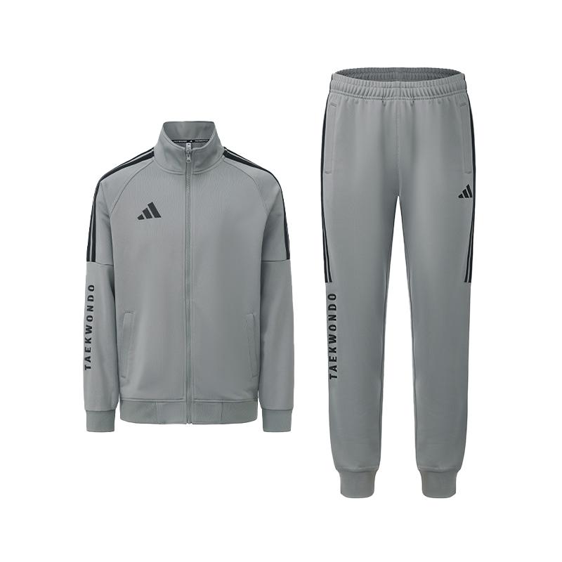 adidas Классический ретро спортивный костюм для тхэквондо с 3 полосками, унисекс, TR30JR1TK-GYB+TR30P1R1TK-GYB