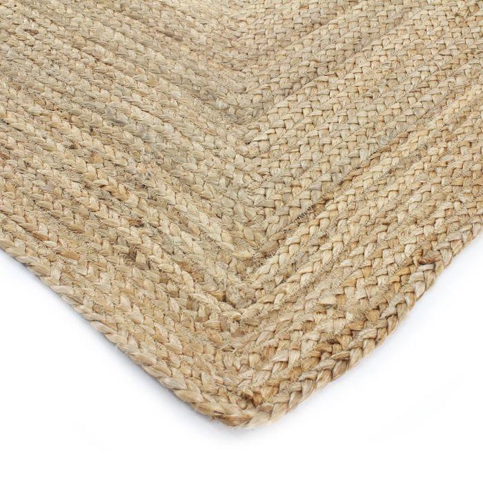 Tapis en jute tressé naturel artisanal 250x250 - style bohème