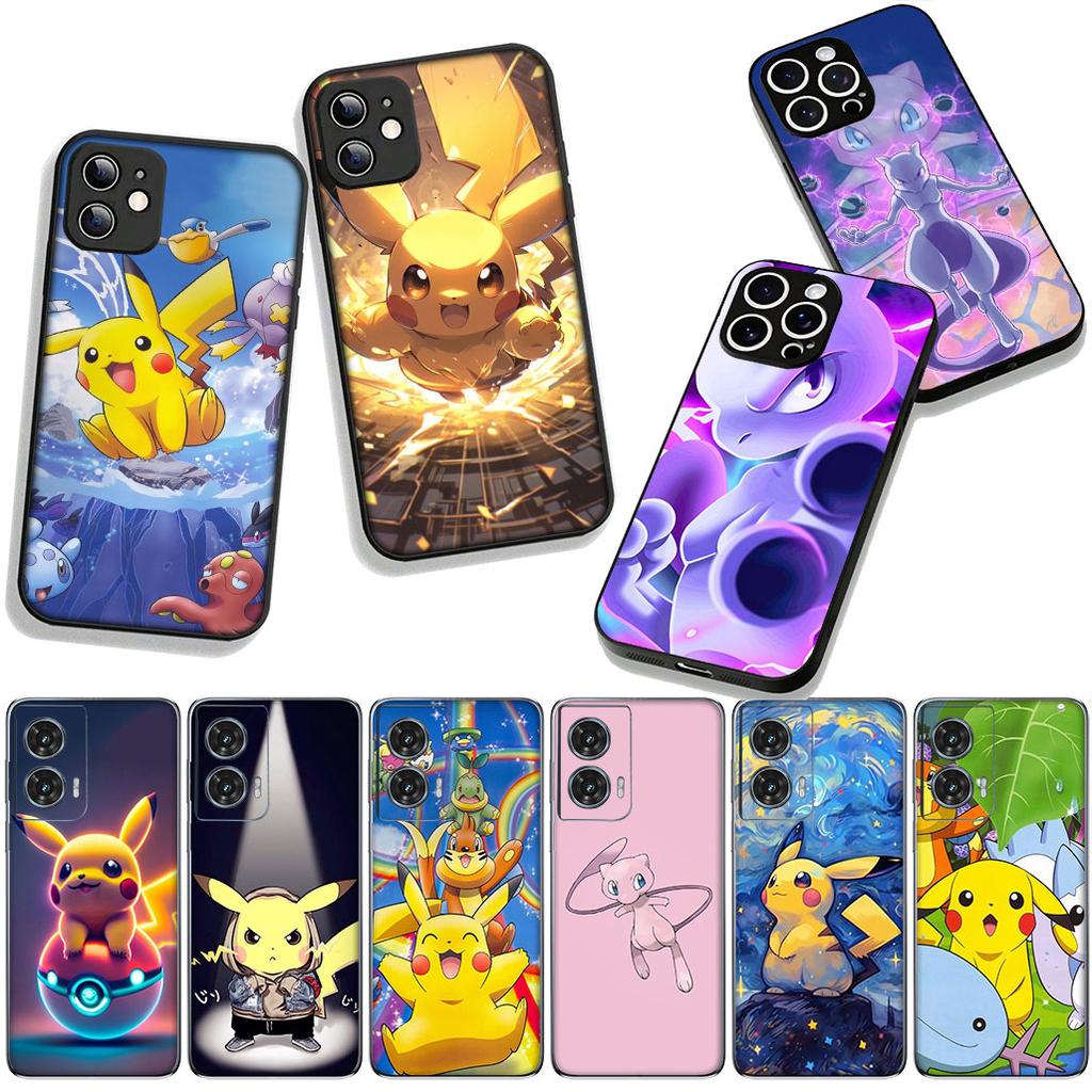 Mew Two Mewtwo P-Pokemons P-Pikachus for Motorola Moto Edge 70 60 Fusion 40 NEO Pro G56 G96 G71 G73 G52 G41 G42 G50 G51 Case