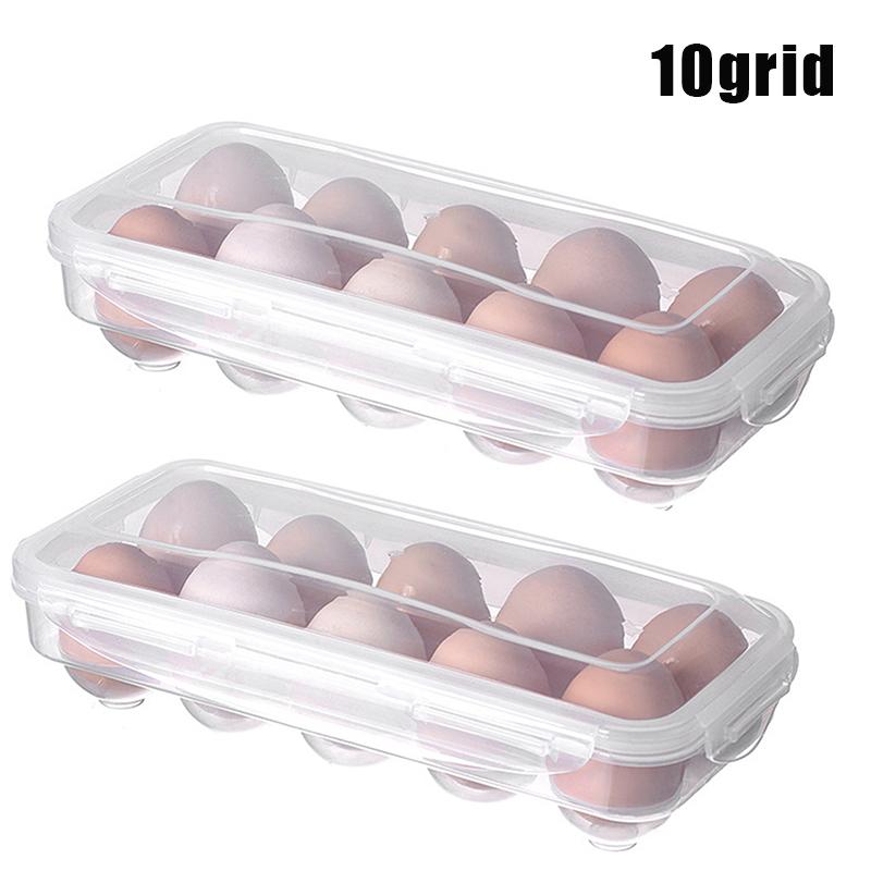 1/1pc 11Grids Egg Storage Box with Lid Kitchen Refrigerator Egg Container Fridge Eggs Organizer Tray Shock Impact Resistant Rack