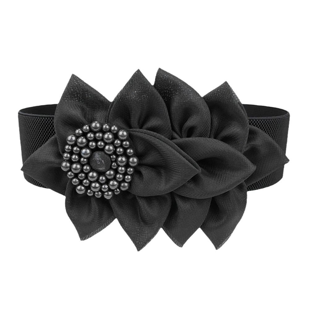 Широкий эластичный пояс с цветочной отделкой, декоративный ремень, изысканные поясные ремни, украшение для одежды