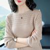 Полая вязаная женская тонкая женская блузка с длинным рукавом весной и осенью, свободный свитер для ношения
