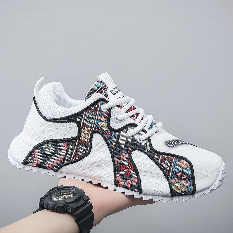 Men's shoes spring niche printing Forrest Gump shoes spring and summer sports and leisure thick-soled heightening bag-soled dad shoes