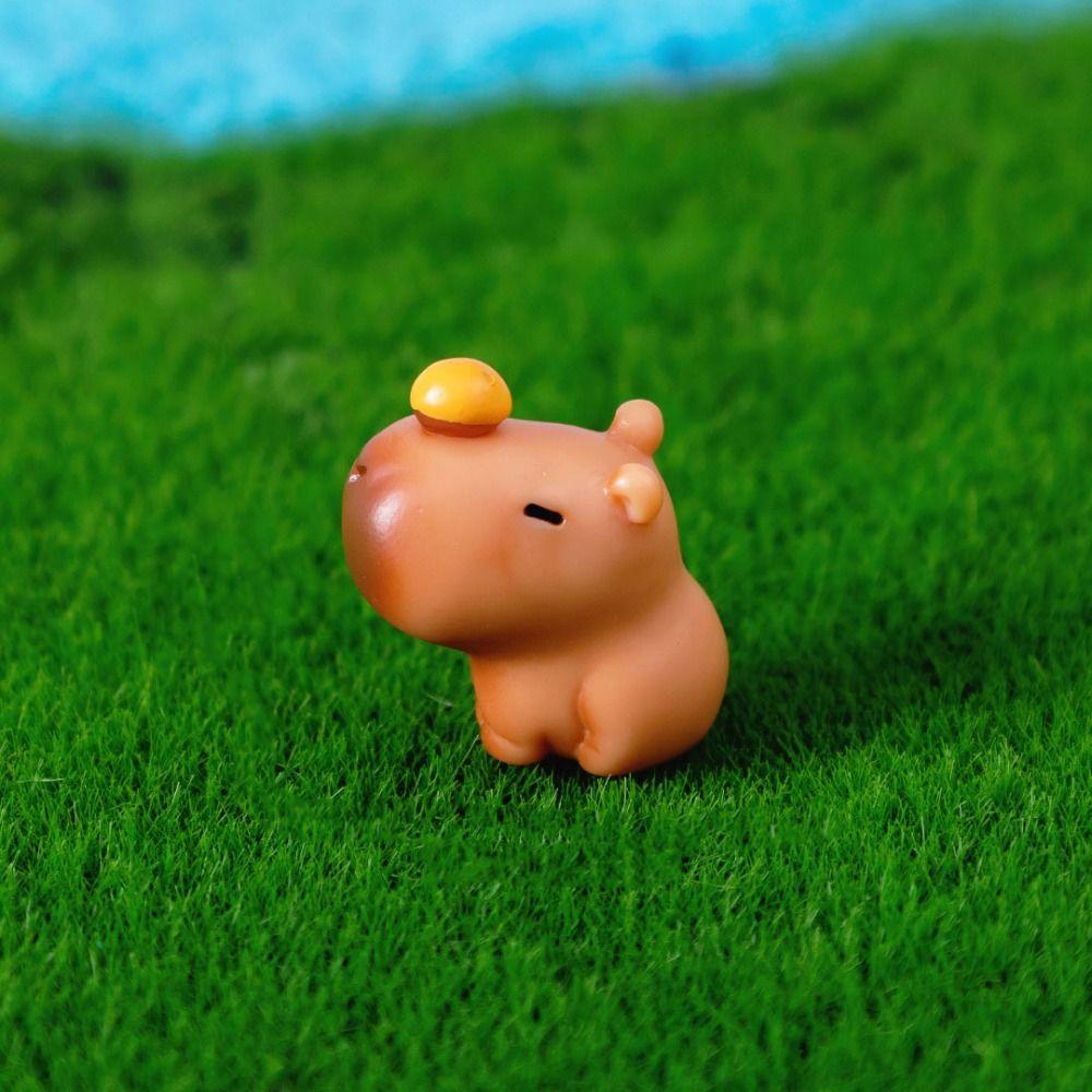 Resin Cartoon Capybara Statue DIY Mini Animals Figurine Party Festival