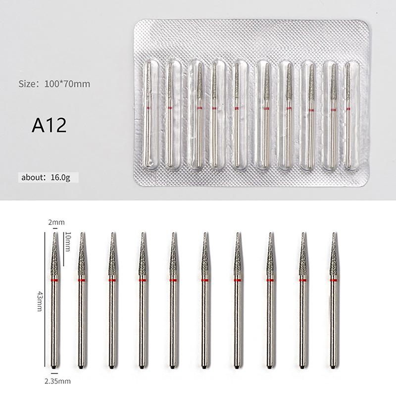 10pcs Nail Drill Bit Rotary Electric Milling Cutters for Pedicure and Manicure, Files Cuticle Burr Nail Tools Accessories