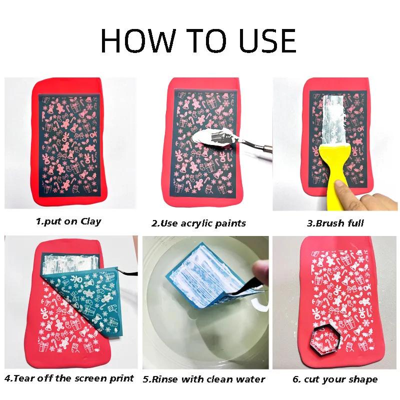 Полимерная глина Раскрашивание Шелкография Трафарет Многоразовый Линейный узор Печать Глиняные штампы DIY Серьги Изготовление ювелирных изделий Керамические инструменты