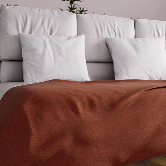 Покрывало для кровати или дивана 180х220 см, кирпич ADELE, Soleil d'ocre