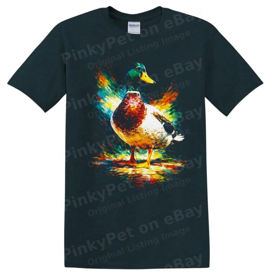 Mallard Duck Color Splash Art T Shirt Vibrant Wildlife Painterly Graphic Tee