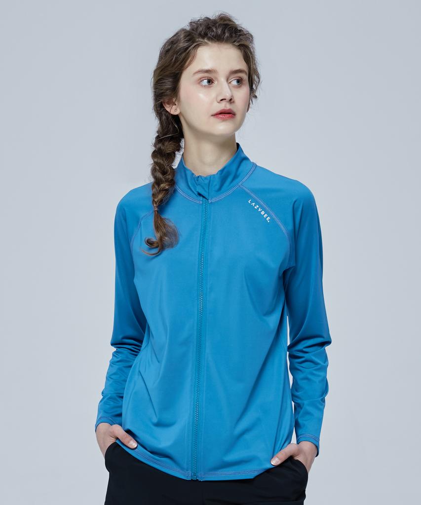 Leijibi Essential Свободный крой Мультиспортивная женская кофта с молнией и защитой от солнца Штормовой синий