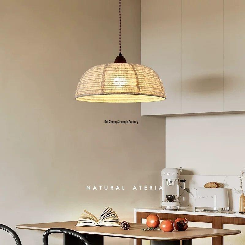 Wabi-sabi Style Solid Wood Pendant Light - Eye-Friendly Retro Light for Dining Rooms and Bars