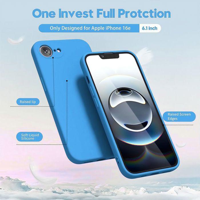 Coque Silicone - BOOLING - pour iPhone 17e - Protection Slim Légère Souple Anti-Rayures - Bleu