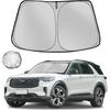 Windshield Sun Shade for 2011-2019 Ford Explorer SUV Foldable Sun Sunshade for Car Front Window Blocks UV Rays and Heat Automotive Interior Protector