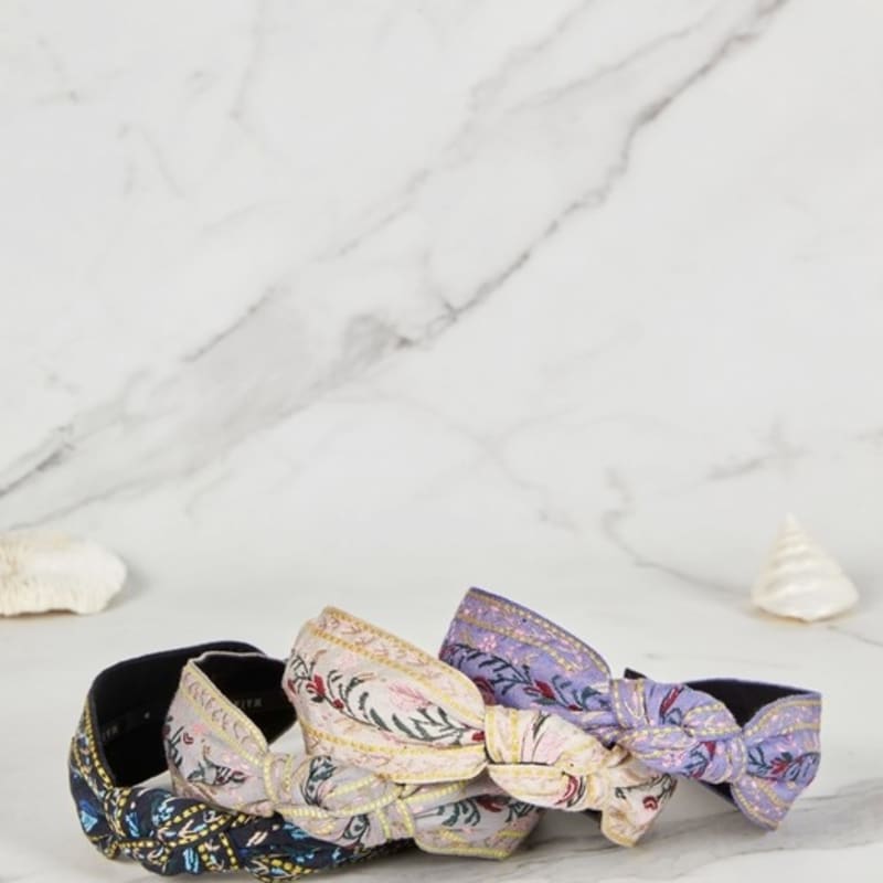 MAIA Королевская жаккардовая повязка для волос - Темно-синий