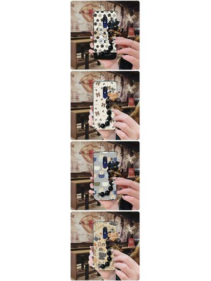 Молодежный мультяшный чехол для телефона Alcatel с теплоотводом и жемчужной подвеской