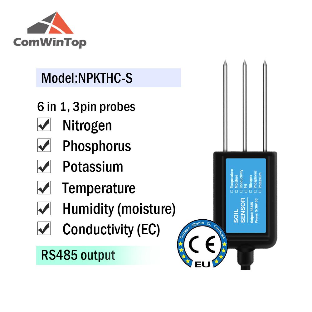 Measure Soil Moisture Temperature Humidity EC PH NPK 4-20mA 0-5V RS485 Modbus Soil Sensor