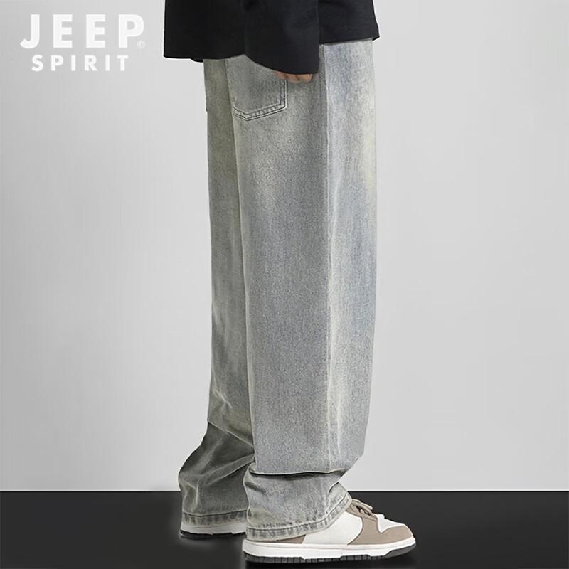 Джинсы мужские JEEP SPIRIT в стиле ретро, свободного кроя, широкие штанины