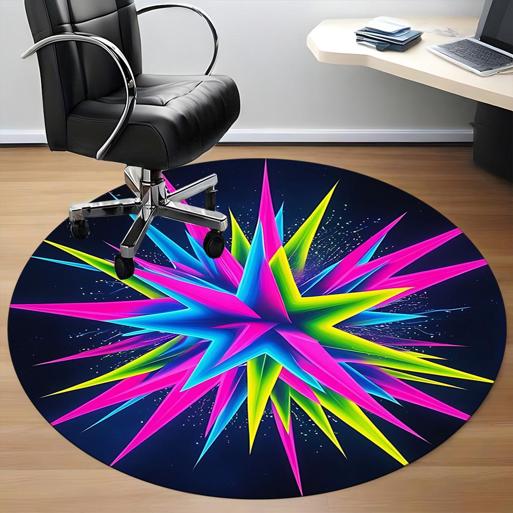 1pc Neon Starburst Chair Carpet for Office Machine Washable Rug for Office, Good Gift for Family or Friends yy251225248