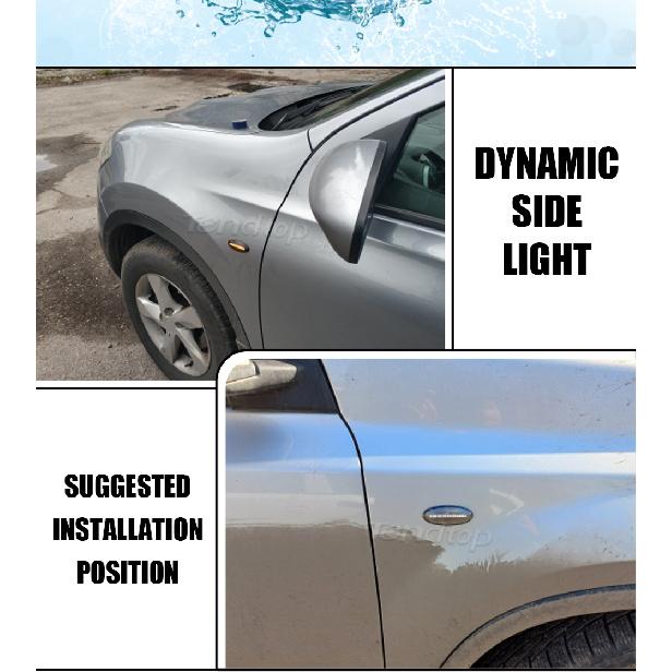 Светодиодный динамический боковой повторитель поворота для Nissan Qashqai J10 X-trail T31 Cube Juke Leaf Micra K13 Note E11 NV200 Поворотник 2