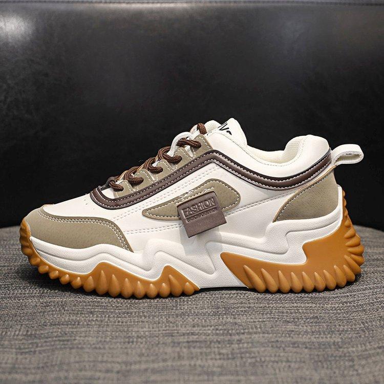 Инс корейская версия кроссовок для папы универсальные 2024 новые студенческие спортивные туфли женские контрастного цвета на шнуровке повседневные на платформе для бега