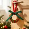 Striped Mini Christmas Wreath Santa Claus Xmas Hanging Ornament Plush Door Hanging  Door Decor