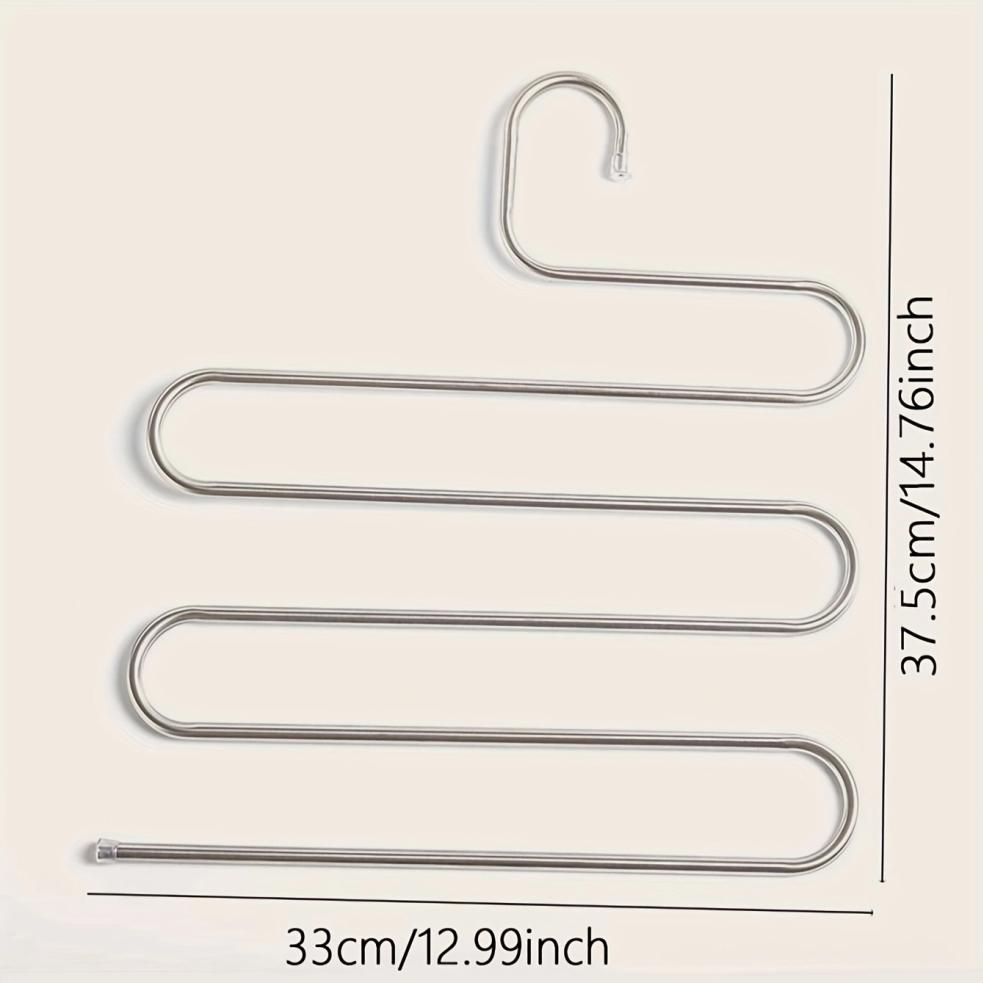 Многофункциональная вешалка для брюк из нержавеющей стали 5 слоев Хранение брюк Вешалка для одежды S-образная Нескользящая Сушилка Органайзер для ванной