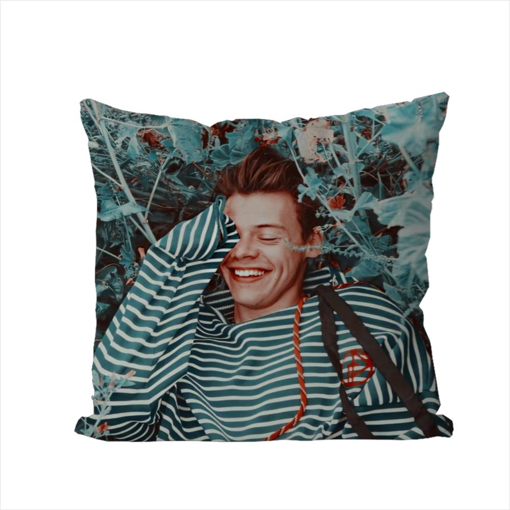Наволочка для подушки H-harry Styles для автомобиля, дивана, декоративная домашняя, двусторонняя печать, плюшевая квадратная декоративная подушка, чехол