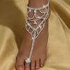 1PC Women's Fashion Shiny Hollow Design Feel Foot Chain Outdoor Tourism Beach Banquet Festival Gift
