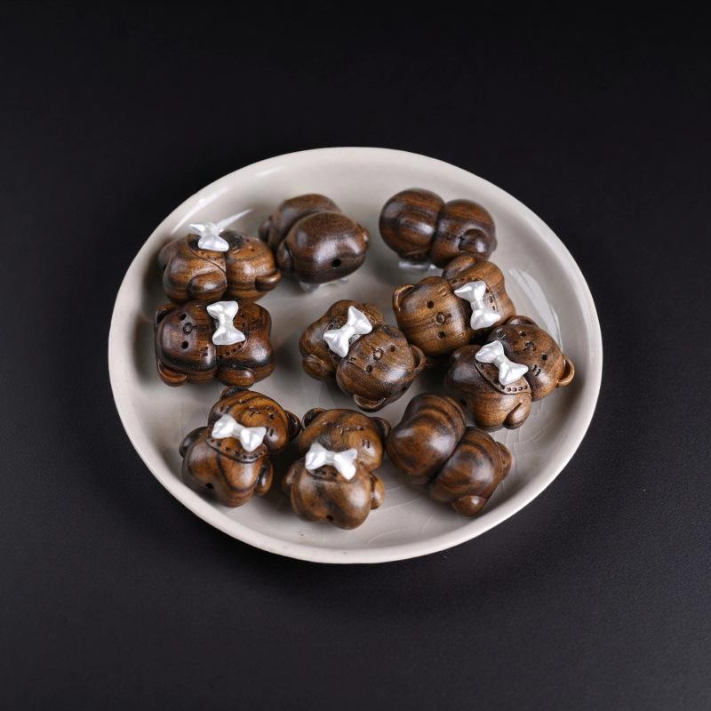 Peach Wood Coffee Bean Beading Pendants - DIY Handmade Multi-Style Cultural Accessories