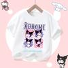 Sanrio Series Kuromis new childrens pure cotton shortsleeved girl casual top for summer Tshirt with cartoon print sport shir