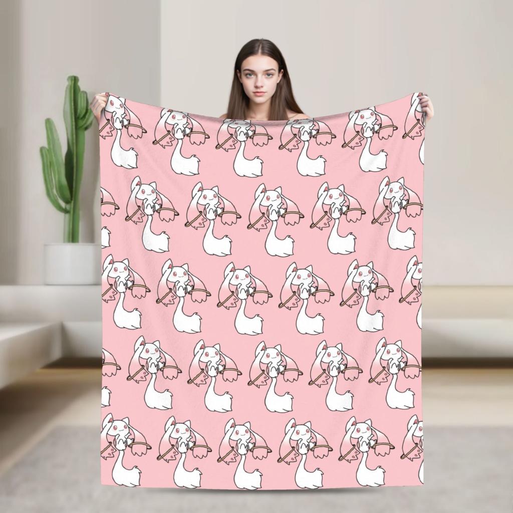 Puella Magi Madoka Magica Blanket Fleece Air Conditioning Cartoon Breathable Soft Throw Blankets for Home Plush Thin Quilt