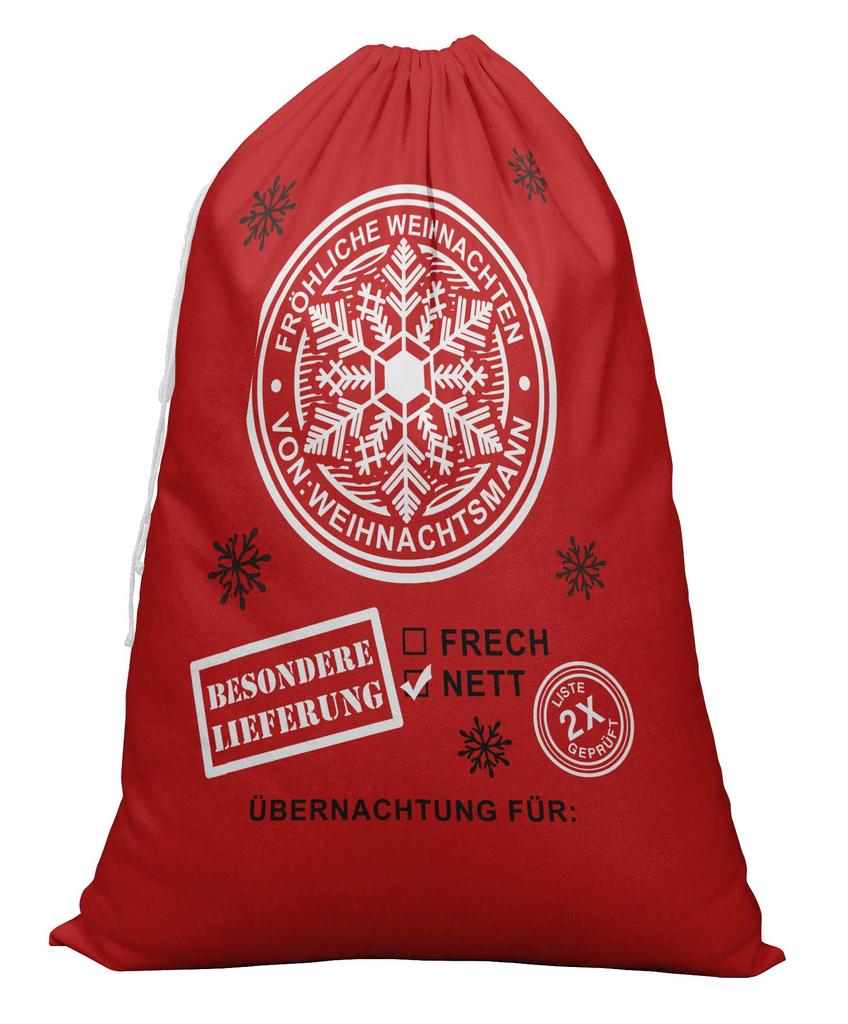 Printtoo 2 шт. Большие мешки Санты с завязками на шнурке, холщовые рождественские подарочные пакеты для детей, Рождество 27x20 дюймов