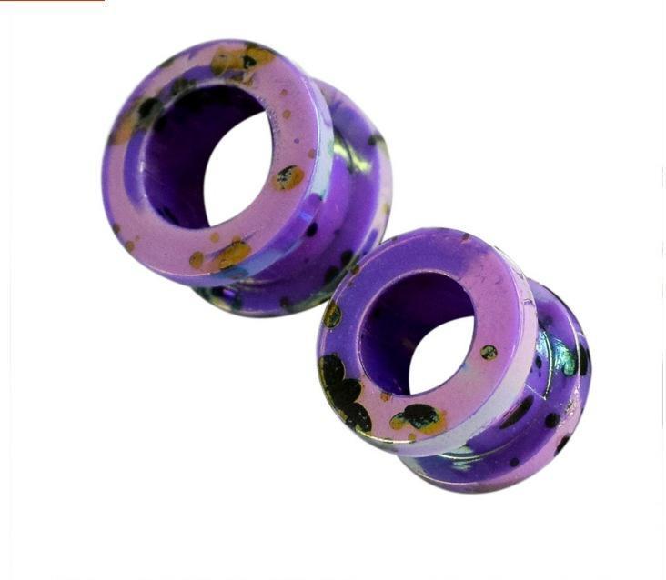 Модные цветочные ушные туннели с панковской красочной росписью 1 пара модных акриловых ушных вкладышей для ушей