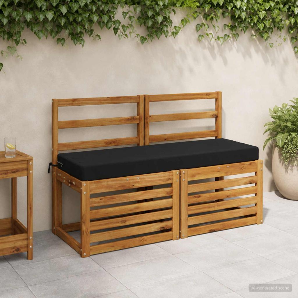 2 piece bench cushion SOEST 100percent polyester black