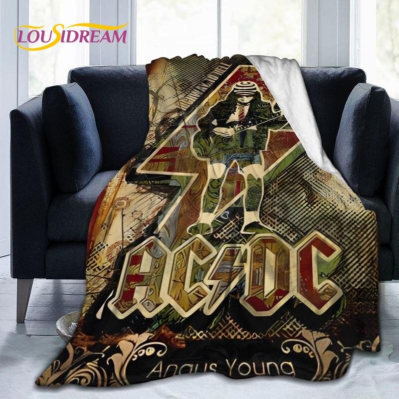 Новое 3D-печатное одеяло AC/DC Rock Band, мягкое фланелевое одеяло-плед, теплое одеяло из шерпы, для всех сезонов, для кроватей, дивана, офиса