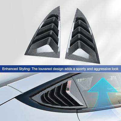 2 шт. Задняя шторка-жалюзи на боковое окно автомобиля для Tesla Model 3 2024-2025, накладка на боковой вентиляционный лювер, треугольный аксессуар