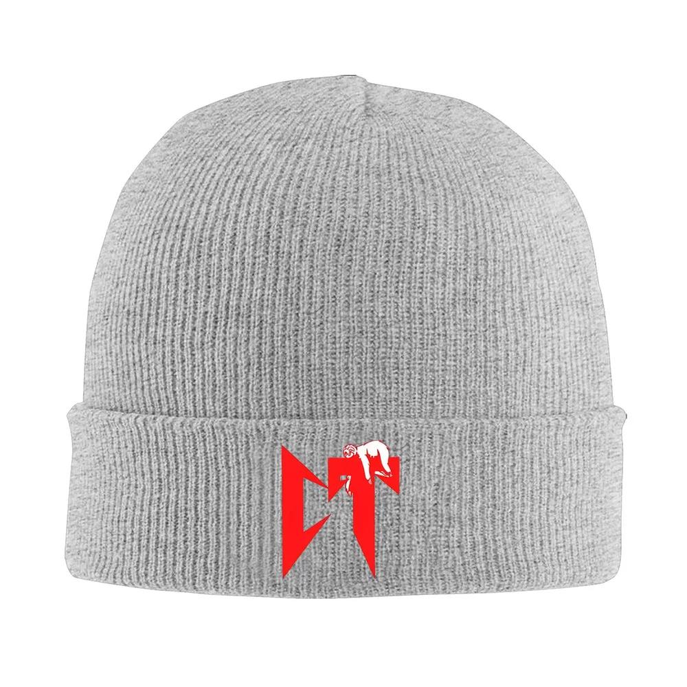 Red geometric symbol sloth design Unisex Women Unisex Knitted Hat Beanie Pullover Cap Winter Thermal Warm Christmas Outdoor Cycling