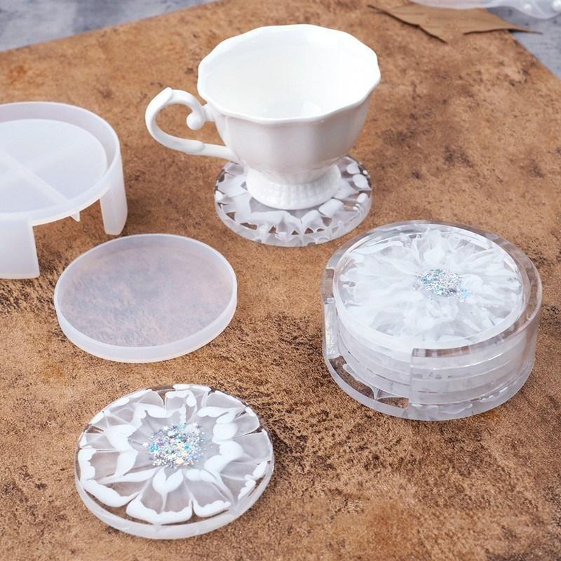 1 шт. DIY кристаллическая форма для эпоксидной смолы, круглая коробка для подставок, ящик для хранения, зеркало, силиконовая форма для смолы ZH