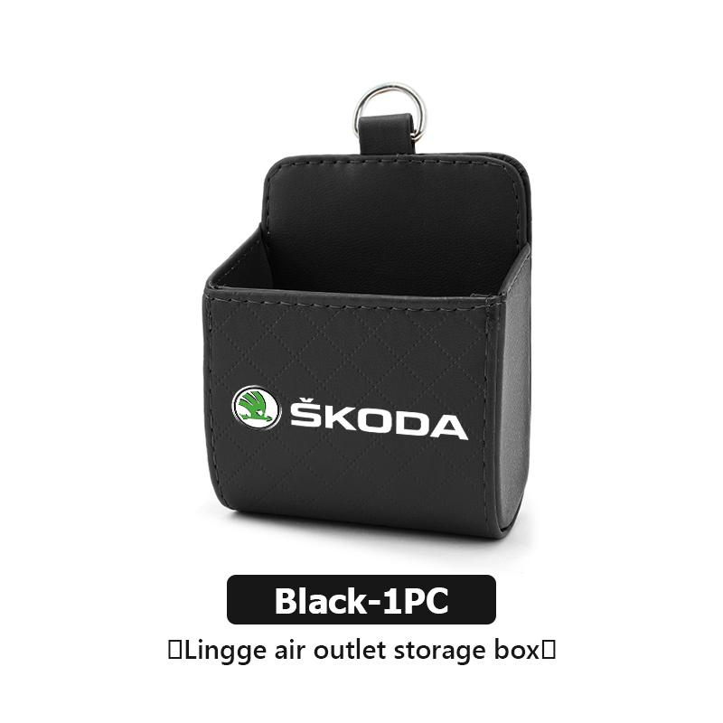 zbfwl3 For Skoda Car Interior Air Vent Storage Box Mini Phone Waste Storage Case Fabia Kamiq Superb Scala Enyaq-iV MK3 VisionS Yeti