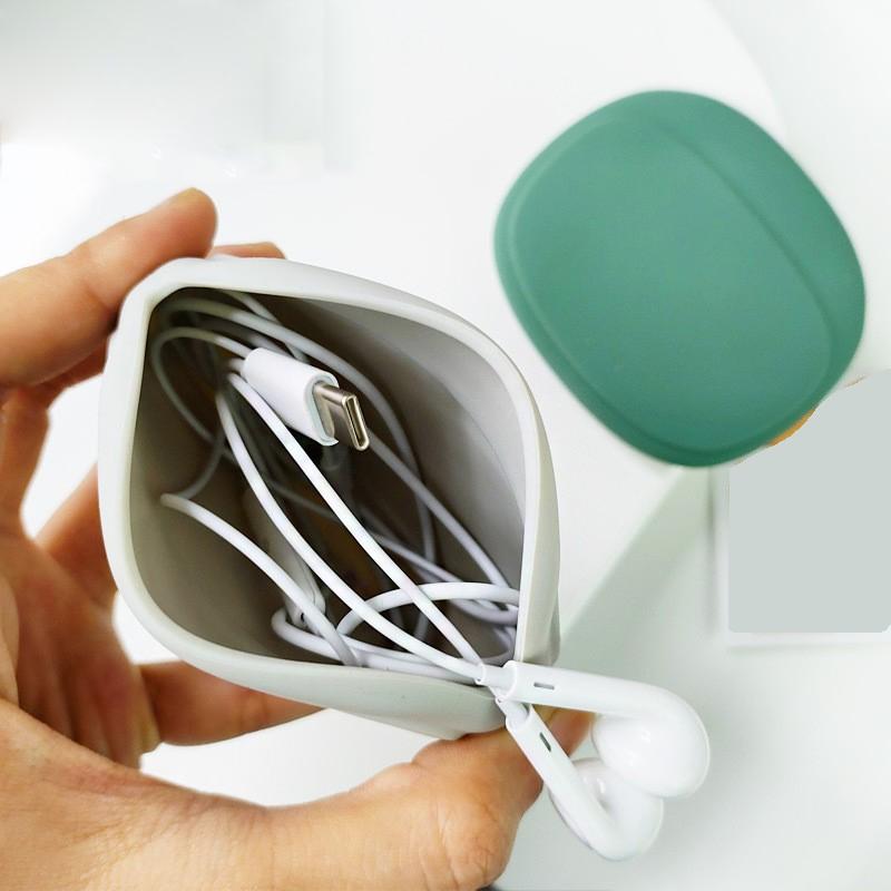 Портативный удобный силиконовый чехол для наушников, органайзер для кабеля передачи данных, проводной чехол, кошелек для мелочей, сумка для хранения