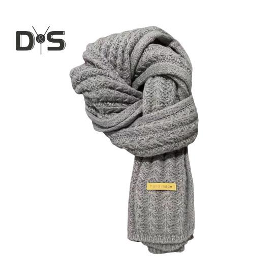 Winter Scarf Solid Color Thickened Warm Knitting Scarf Men Women Long Neck Wrap Garment Clothing Accessories