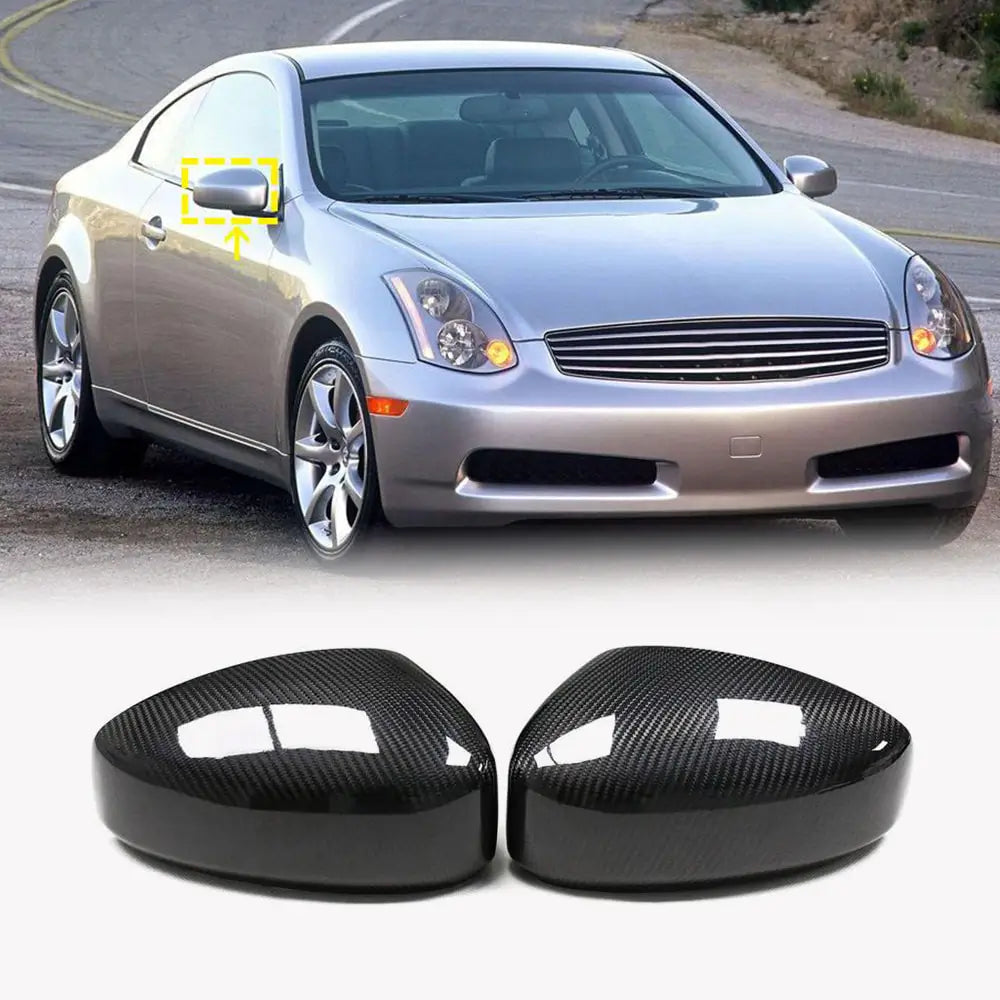 Накладки на зеркала (Карбон) для Infiniti G35 (V35/CV35) 2003-2007 гг