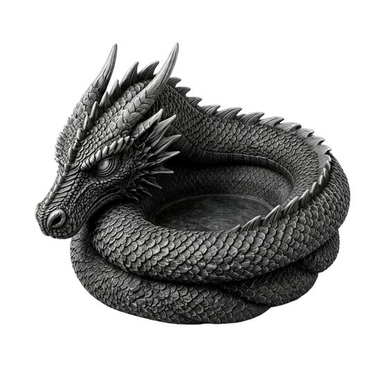 3D-печатная фэнтезийная драконья шкатулка-поддон, готическая драконья шкатулка-поддон, настольный лоток для хранения ключей, органайзер для украшений, настольный компаньон для домашнего офиса