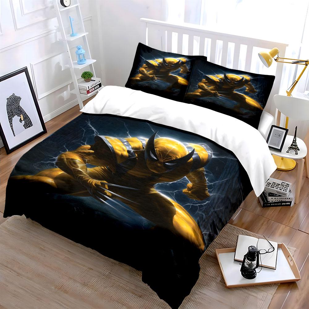 Yellow armored character design. Bedding sets Duvet cover sets Duvet covers Pillowcases(1 * Duvet Cover 2 * Pillowcases without duvet insert)