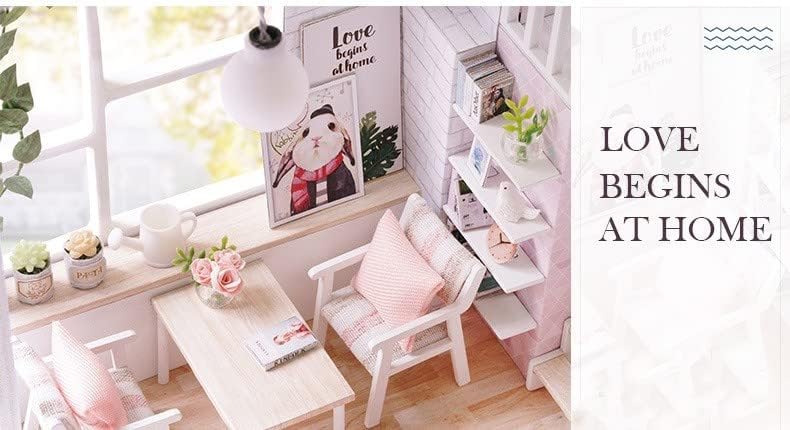 Кукольный домик для начинающих, набор миниатюрного дома, DIY деревянный кукольный домик, миниатюрный набор, набор для ручной работы с пылезащитной крышкой (Тихое время)