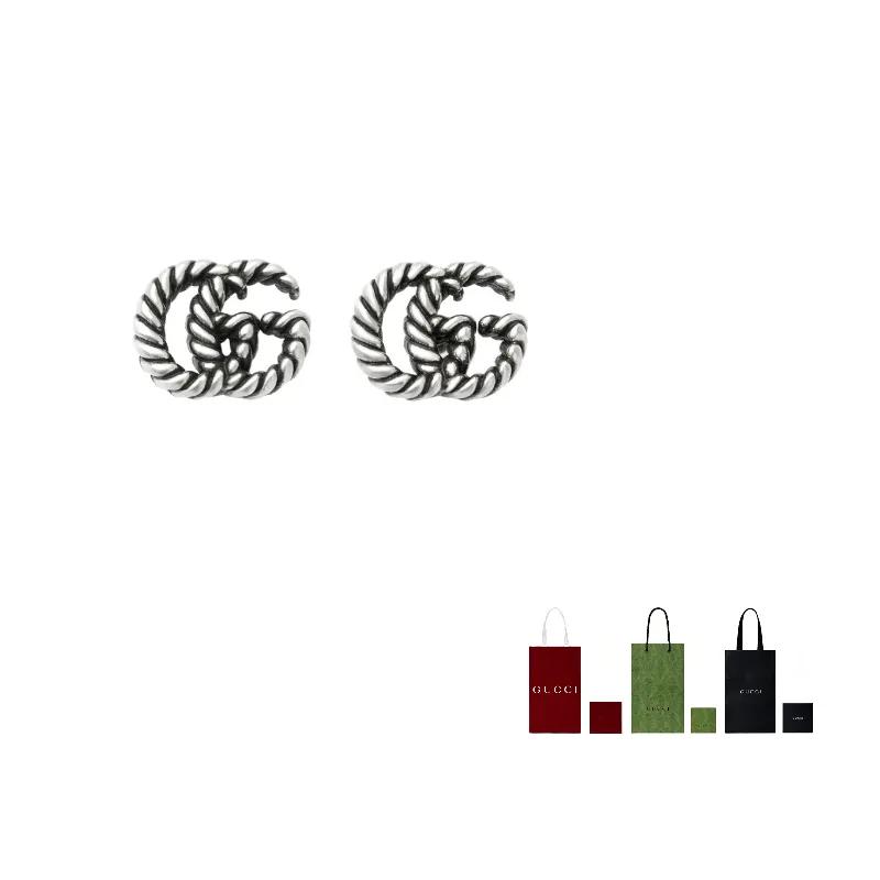 GUCCI GG Marmont 925 Sterling Silver Earrings Women's Silver (Unisex) Earrings 627755 J8400 0701