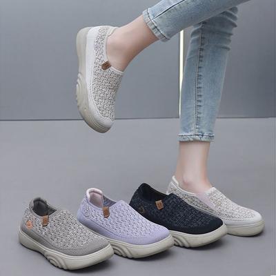 Женские весенние однотонные дышащие мягкие нескользящие кроссовки Flyknit Single