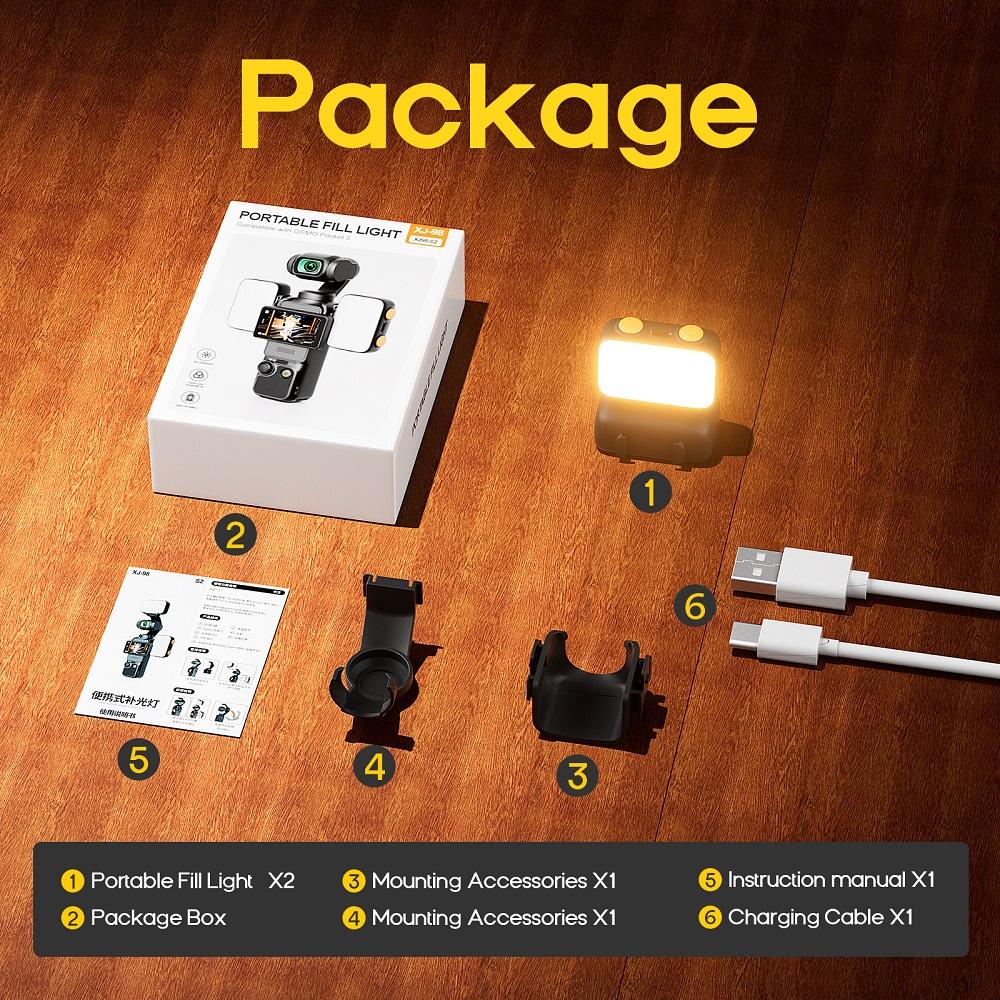 LED Light for DJI OSMO Pocket 3 4 4 Pro Accessories Gimbal Selfie Vlog Video Auxiliary Fill Lighting Brightness Adjustable 7