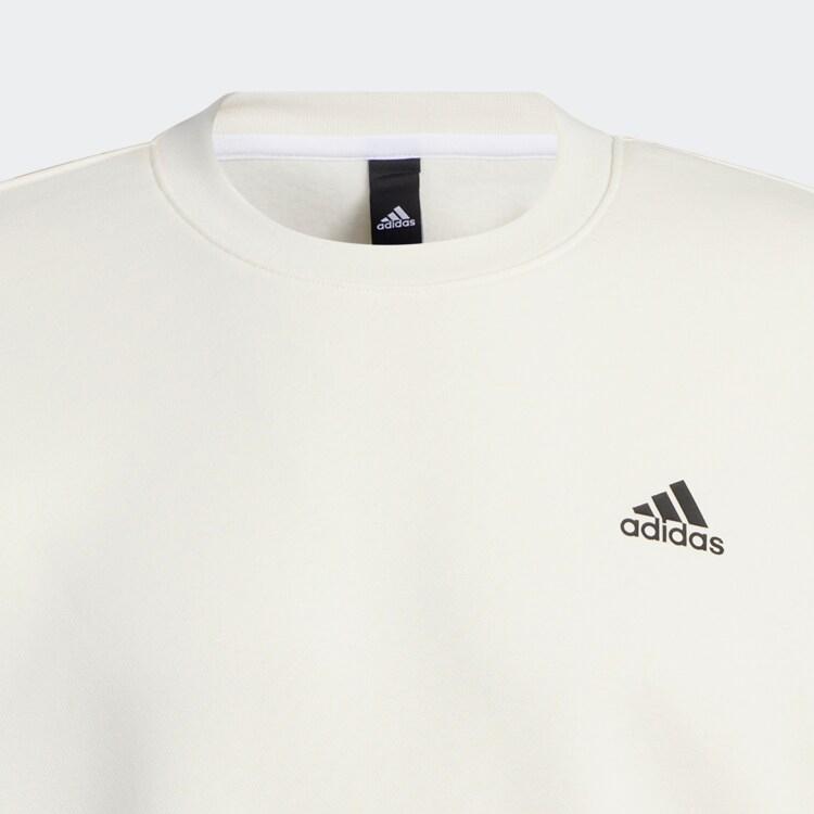 adidas Сплошной цвет с принтом логотипа, толстовка с круглым вырезом, топы унисекс, белый IB2713