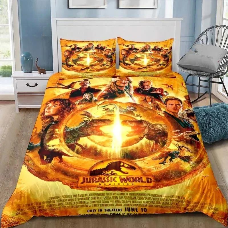 Dinosaur Jurassic Park 3D Print Bedding Collection Single Twin Full Queen King Size Bed Collection Adult Kid Bedroom Bedding Gift